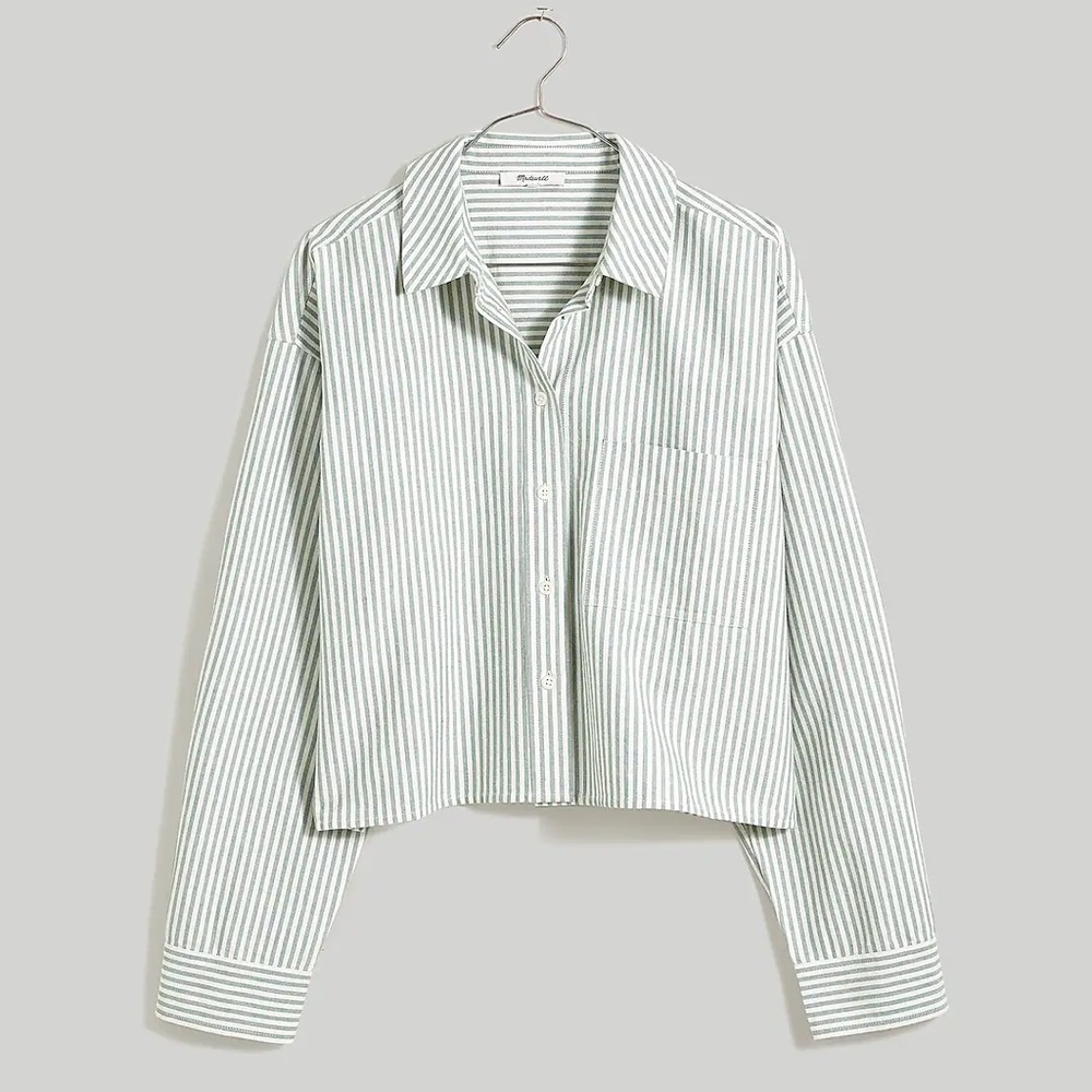 NWT Madewell The Signature Oxford Crop Shirt